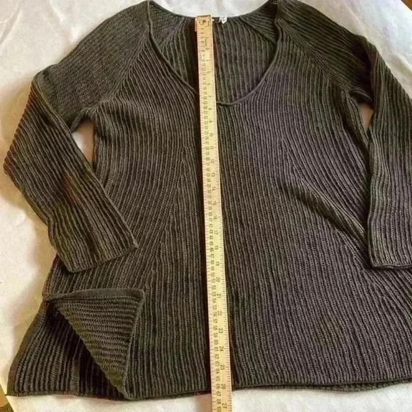 Eileen Fisher Women’s Deep V Neck Sweater Small Hand Loomed Organic Cotton - Picture 6 of 10